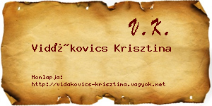 Vidákovics Krisztina névjegykártya