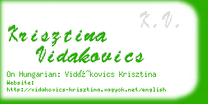 krisztina vidakovics business card